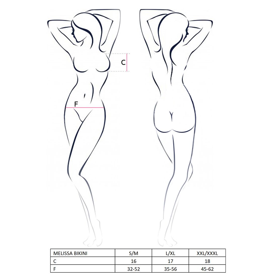 Комплект білизни Passion MELISSA BIKINI L/XL, black, ліф зі шнурівкою і трусики стрінги - Зображення 7