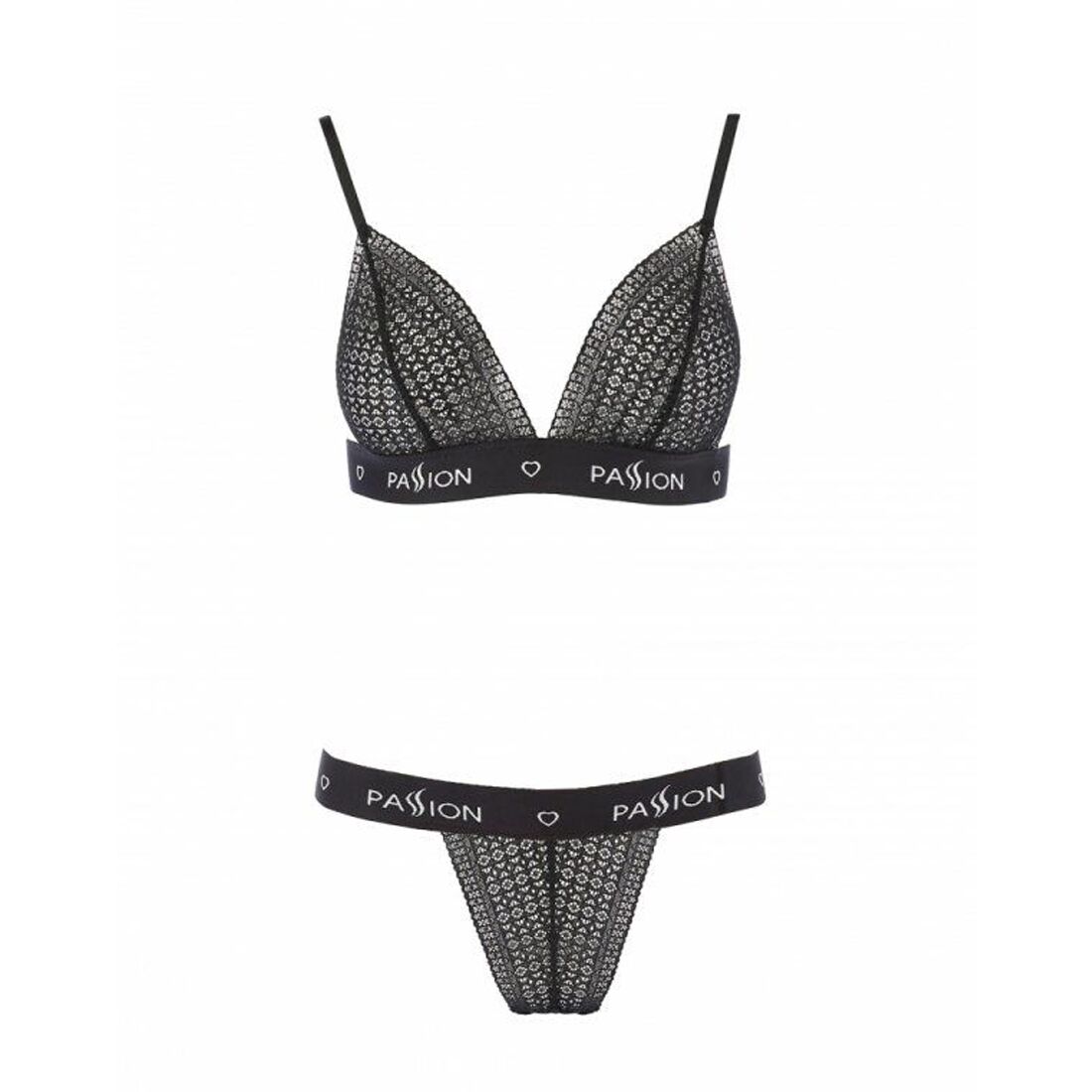 Комплект білизни Passion Exclusive GLAMISS SET S/M, black - Зображення 3