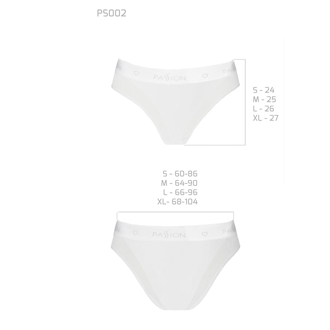 Трусики з прозорою вставкою Passion PS002 PANTIES L, white - Зображення 5