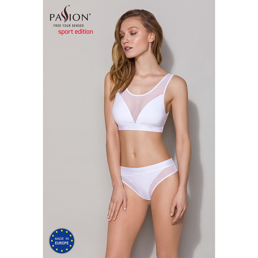 Трусики з прозорою вставкою Passion PS002 PANTIES L, white - Зображення 3
