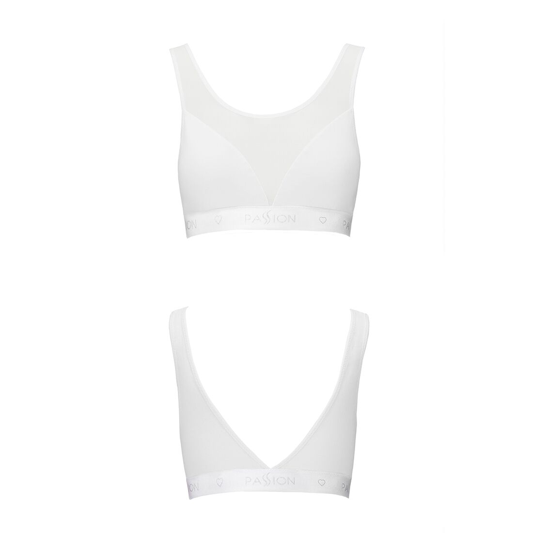 Топ з прозорою вставкою Passion PS002 TOP L, white - Зображення 4