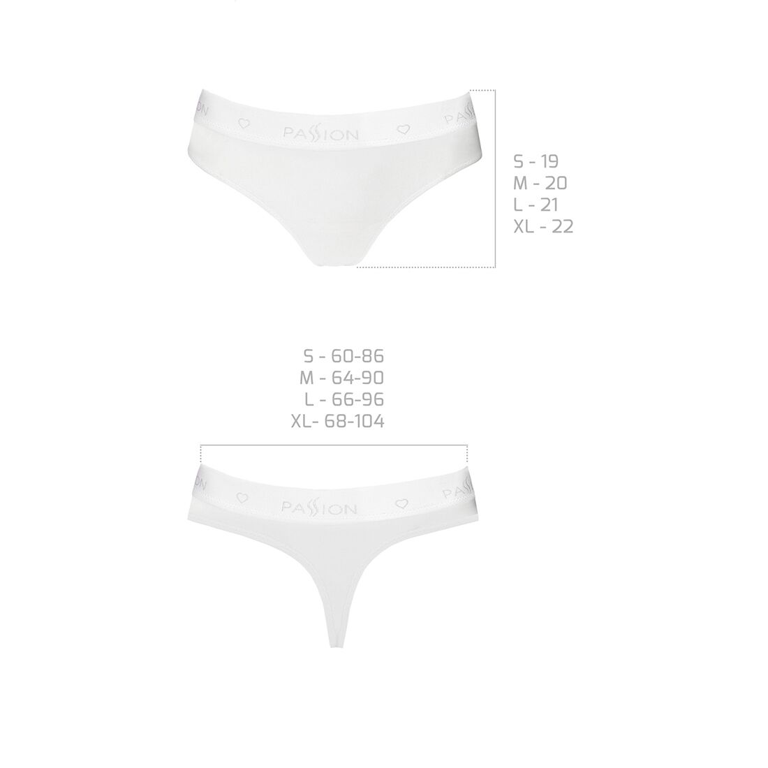 Трусики-бразиліана з бавовни Passion PS005 PANTIES XL, white - Зображення 6