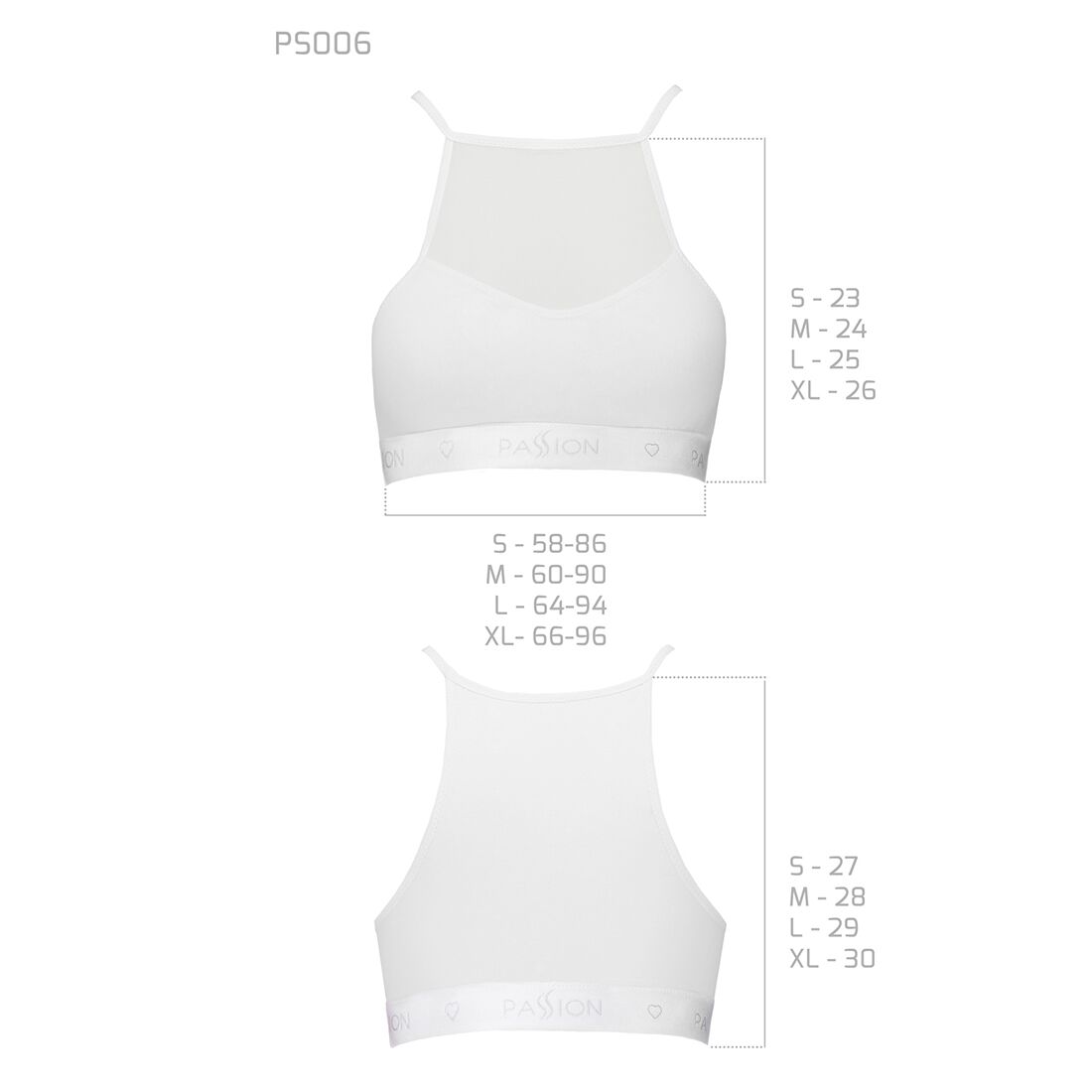 Спортивний топ з прозорою вставкою Passion PS006 TOP L, white - Зображення 5