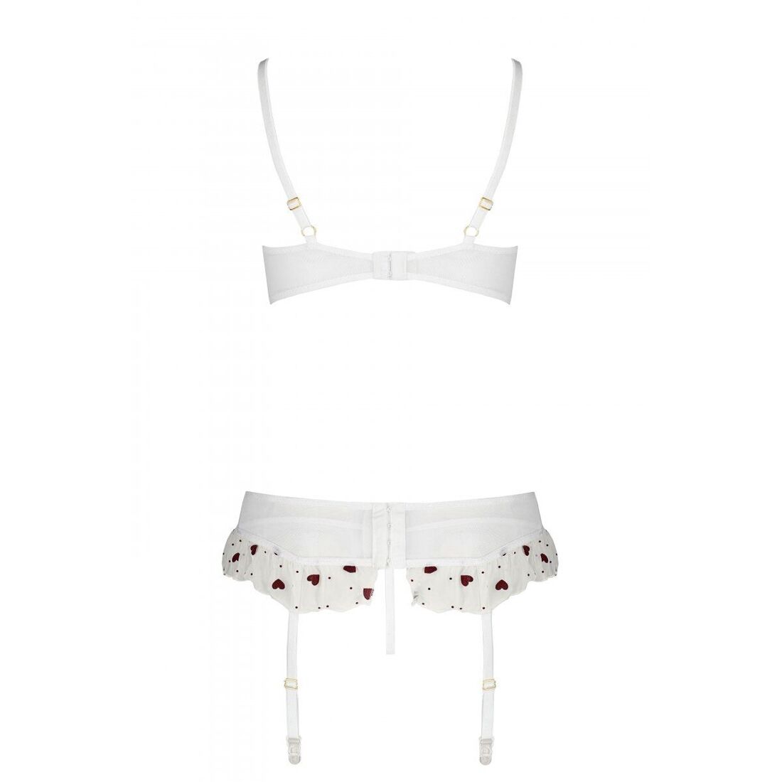 Сексуальний комплект з поясом для панчіх Passion LOVELIA SET XXL/XXXL, white - Зображення 6
