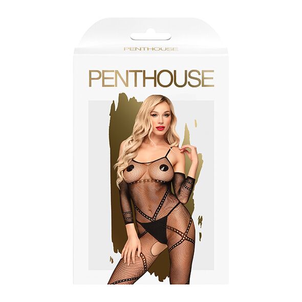 Бодістокінг з контрастним візерунком Penthouse - Under Arrest Black XL - Зображення 3