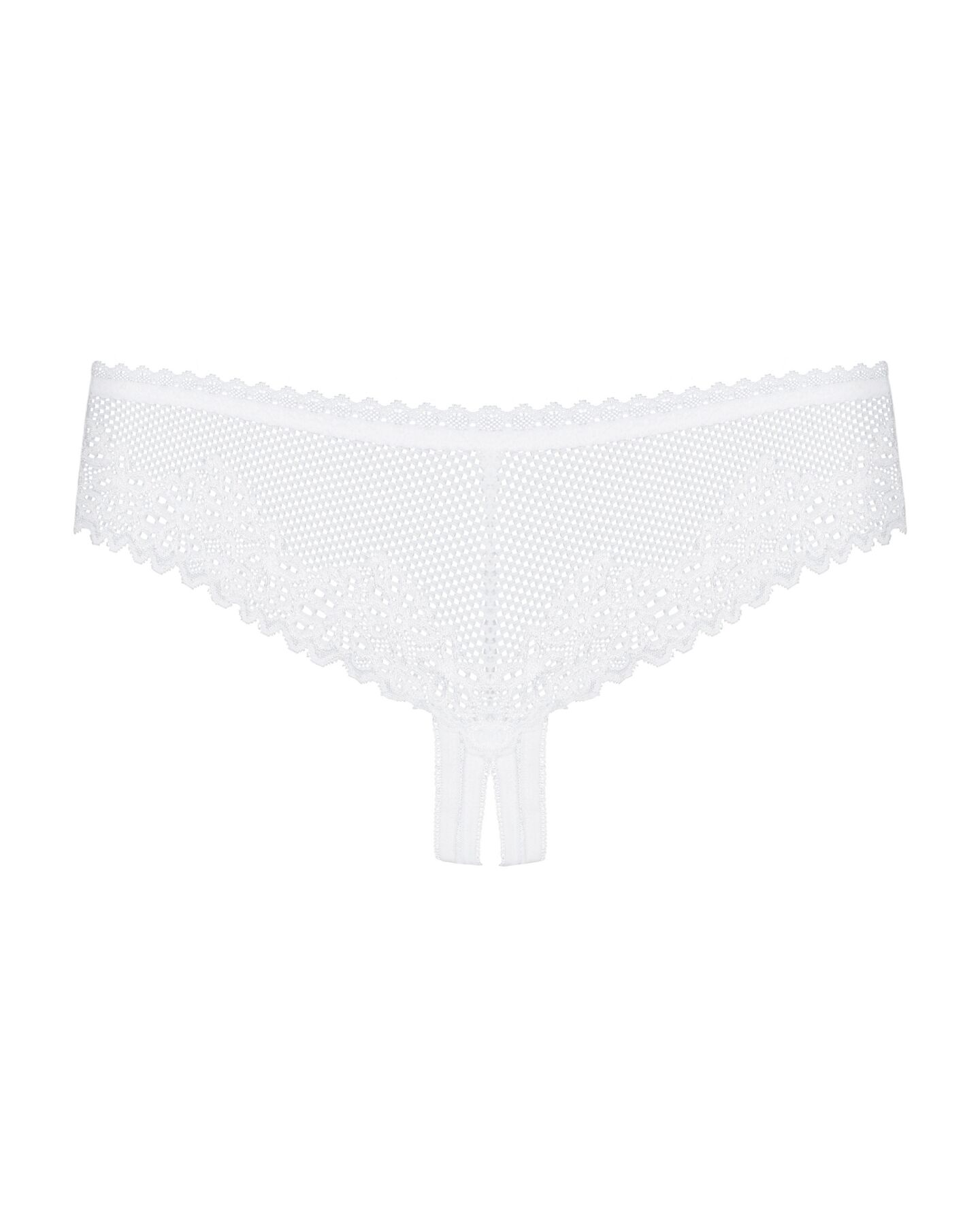 Мереживні трусики з доступом Obsessive Alabastra S/M, білий - Зображення 6