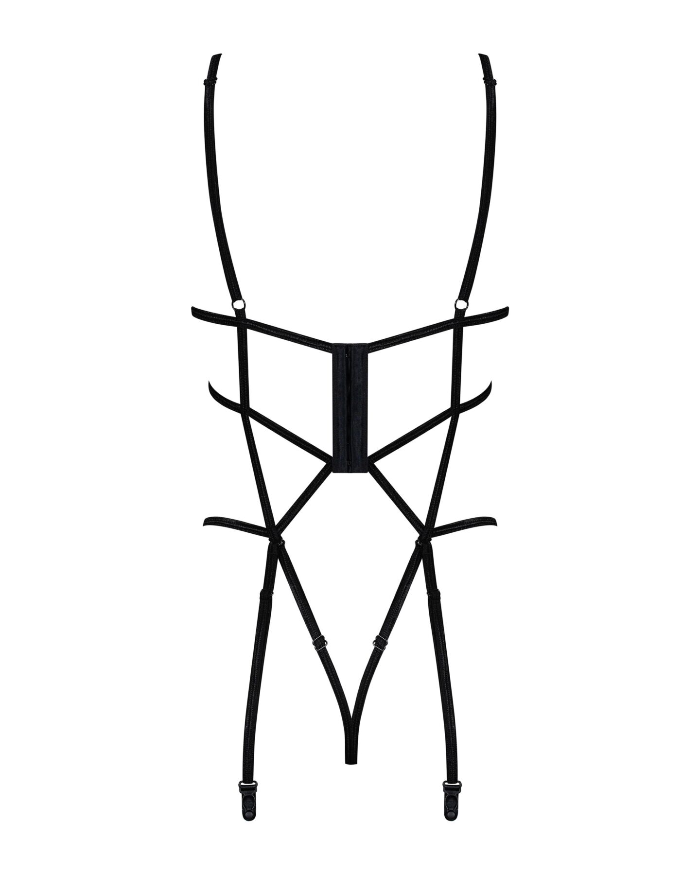 Боді зі стреп із доступом Obsessive Badossa crotchless teddy L/XL, чорний - Зображення 6