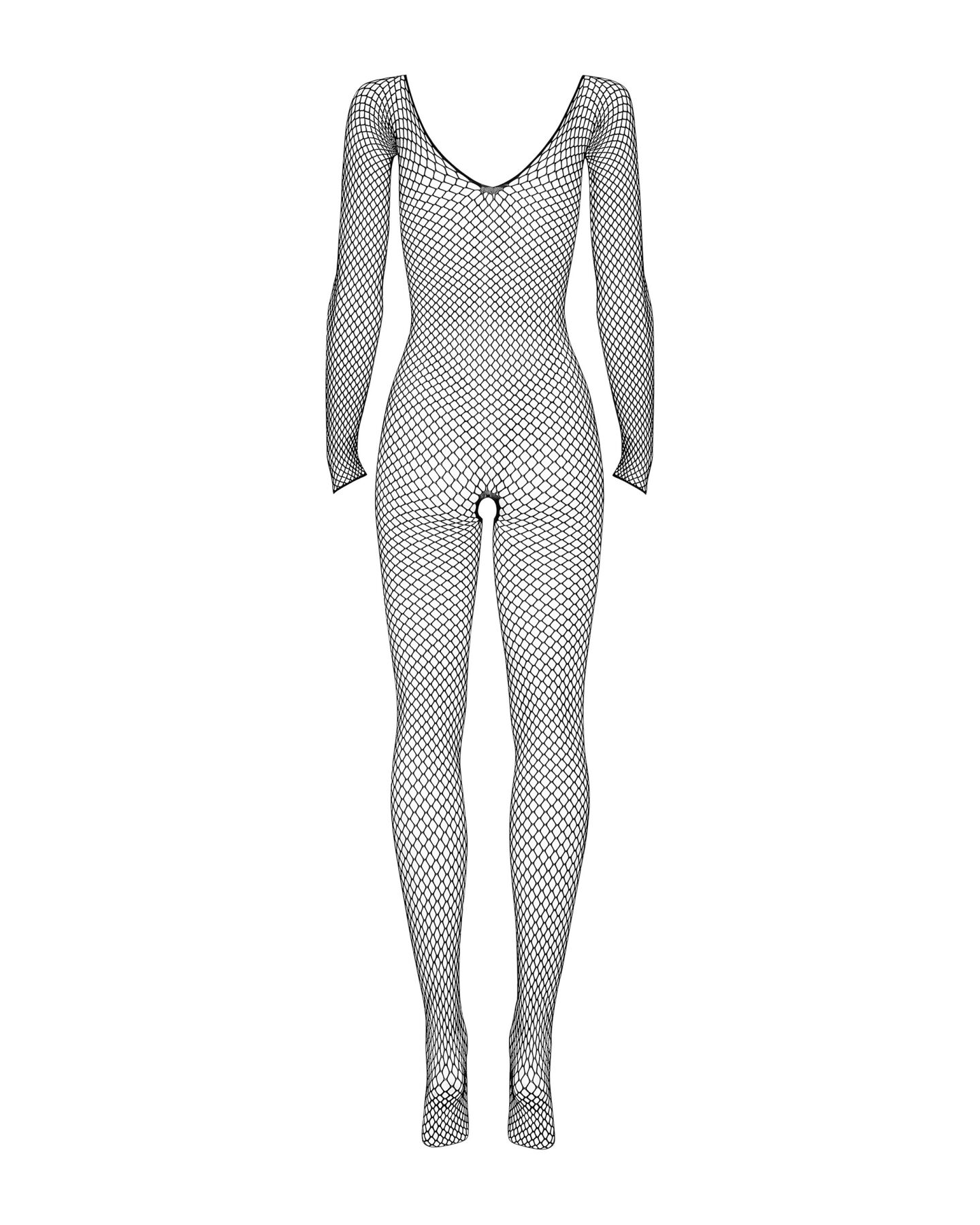 Сітчастий бодістокінг із довгим рукавом Obsessive Bodystocking N109 black S/M/L, чорний, комбінезон - Зображення 4
