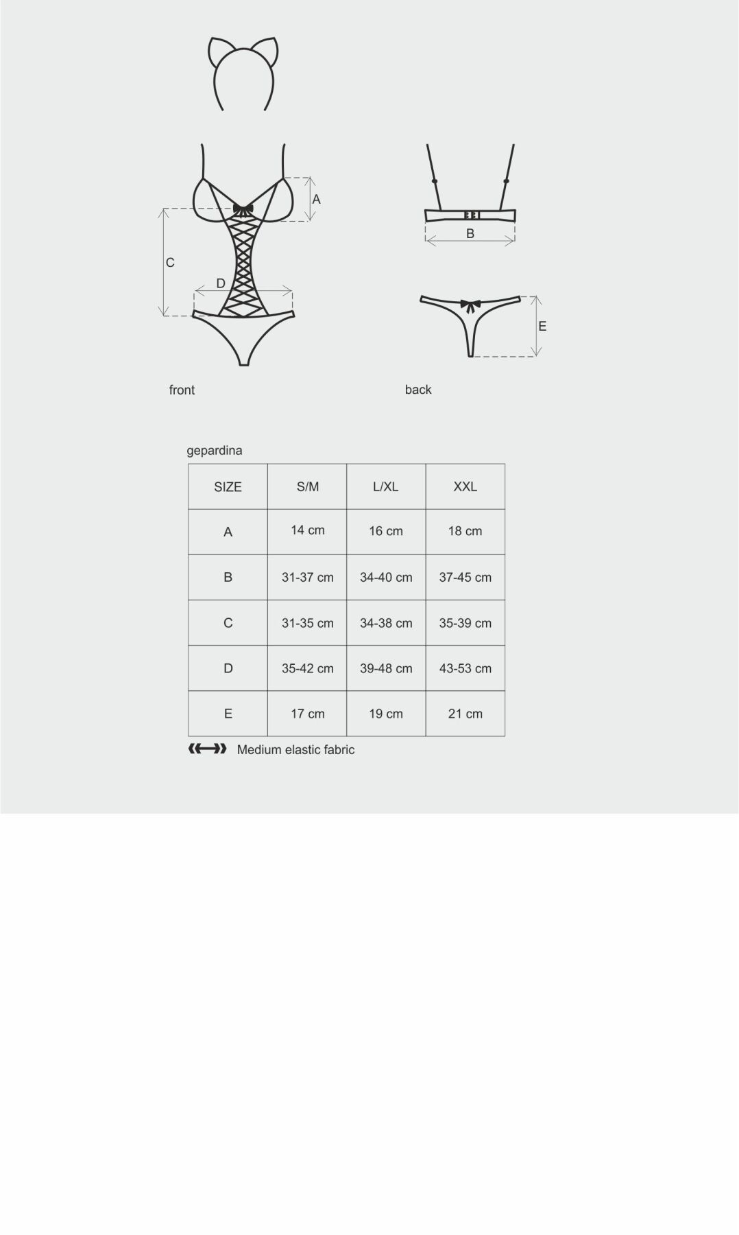 Еротичний костюм гепарду Obsessive Gepardina 3 pcs costume S/M, чорний, хутряне оздоблення, монокіні - Зображення 7