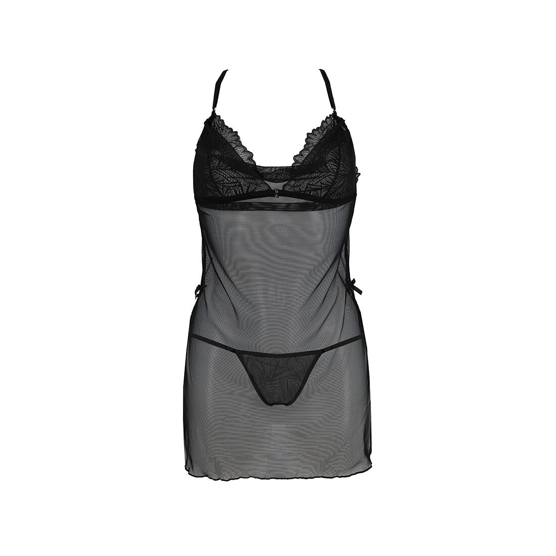 Сорочка Passion DELIENA CHEMISE XXL/XXXL black, стрінги із заниженою талією - Зображення 3