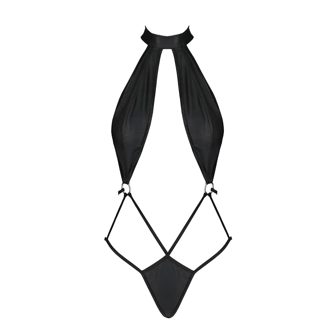 Боді-халтер з екошкіри Passion JANNIES BODY L/XL black - Зображення 3