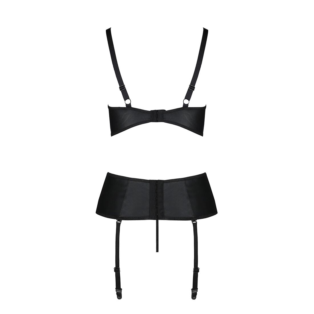 Корсет з відкритими грудьми Passion JANNIES CORSET XXL/XXXL black, стрінги в наборі - Зображення 4
