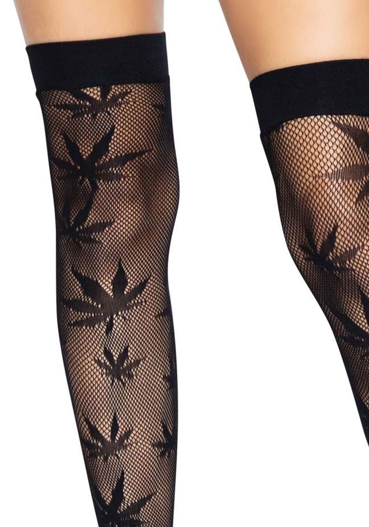 Панчохи з малюнком Leg Avenue 420 Net thigh highs Black - Зображення 3