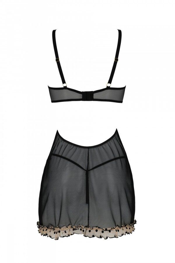 Еротичний пеньюар Passion MARINA CHEMISE, S/M, beige - Зображення 4