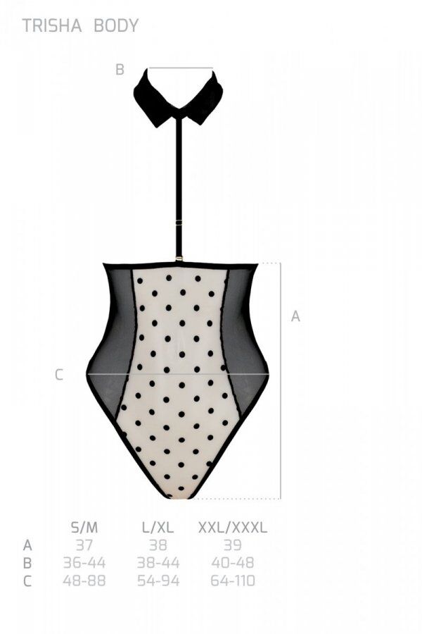 Еротичне боді Passion TRISHA BODY, L/XL, beige, з відкритими чашками - Зображення 5