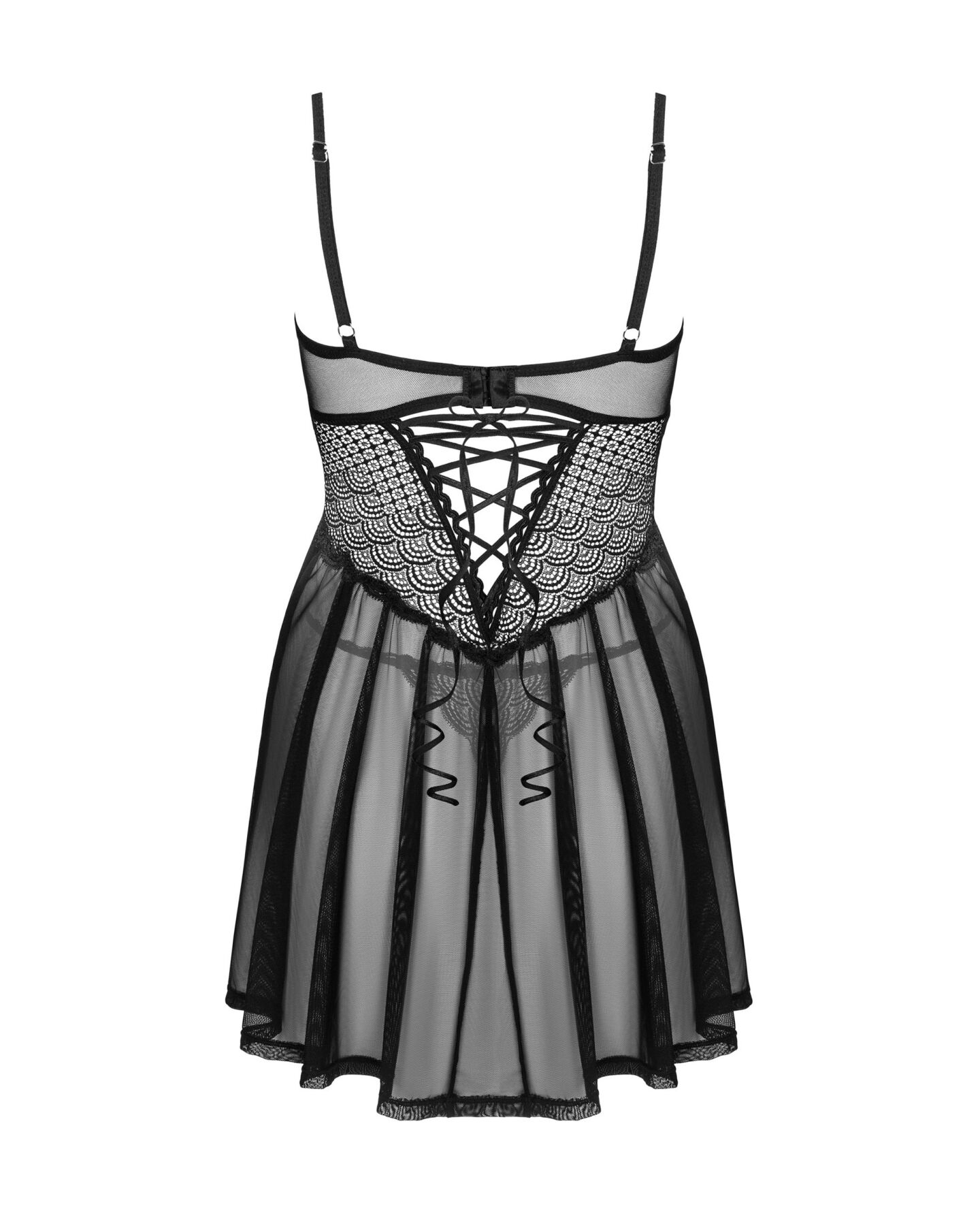 Еротичний комплект Obsessive Chemeris babydoll & thong M/L, пеньюар та стрінги - Зображення 4