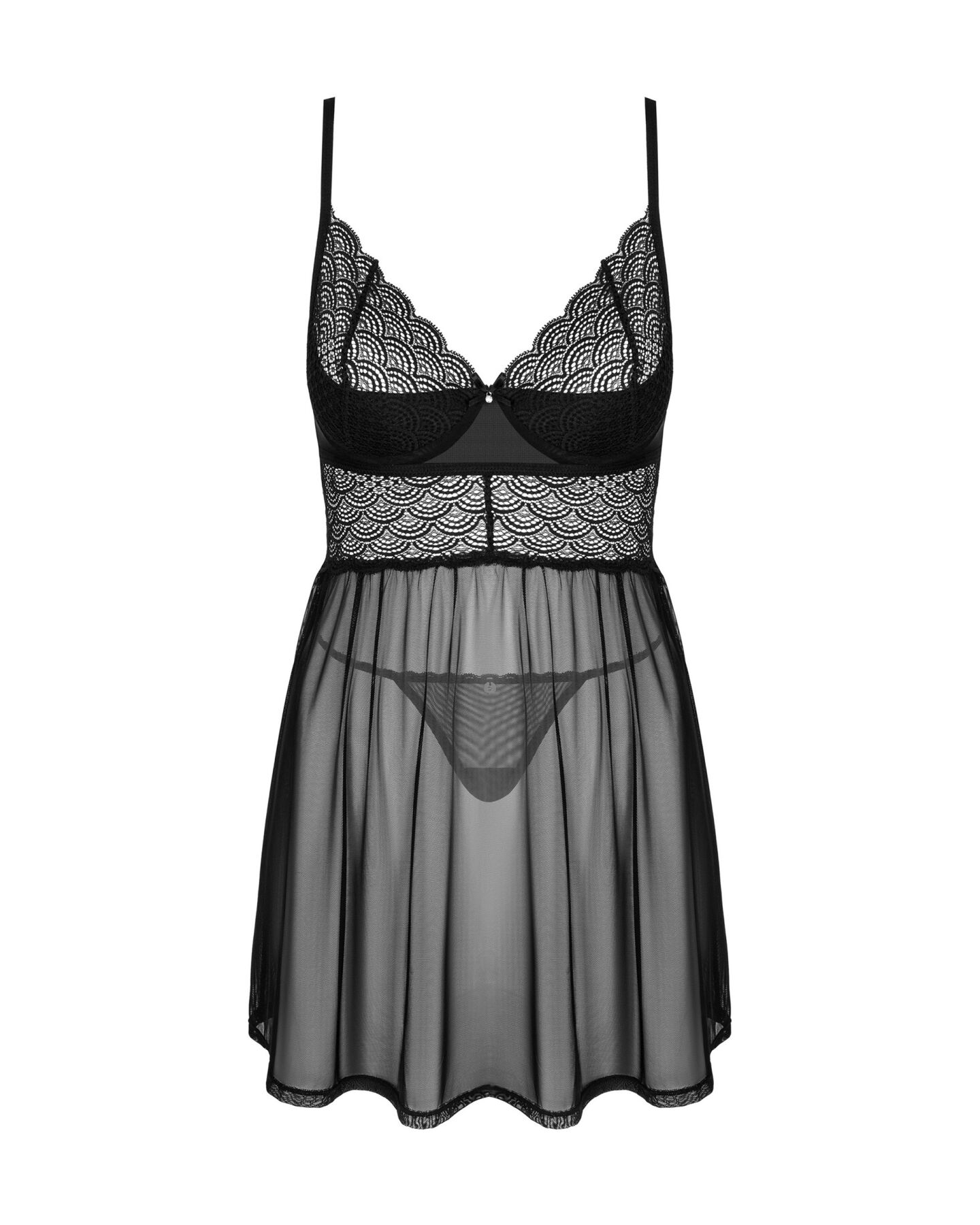 Еротичний комплект Obsessive Chemeris babydoll & thong M/L, пеньюар та стрінги - Зображення 3