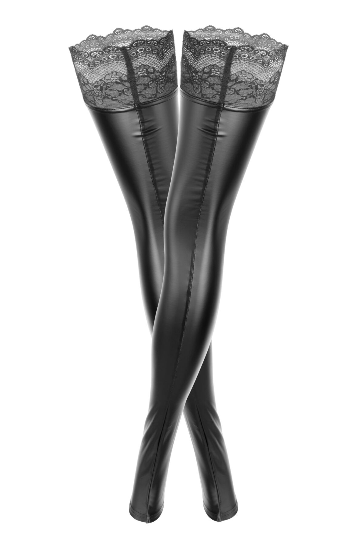 Панчохи з мокрим ефектом Noir Handmade F135 Powerwetlook stockings, XL, без мисків - Зображення 4