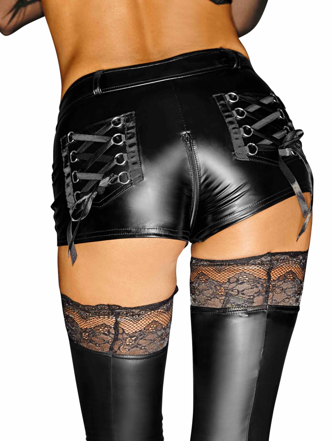 Шортики з мокрим ефектом Noir Handmade F138 Powerwetlook shorts, XL - Зображення 2