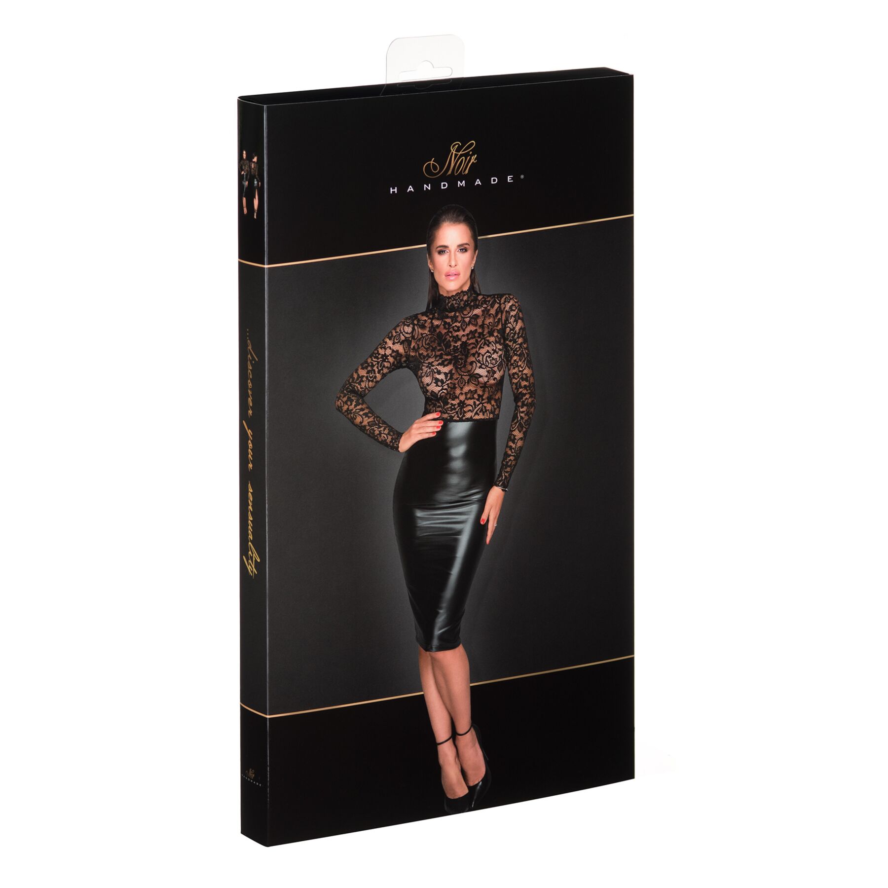 Сукня з мереживним топом Noir Handmade F228 Midi dress with soft lace top, XL, мокрий ефект - Зображення 5