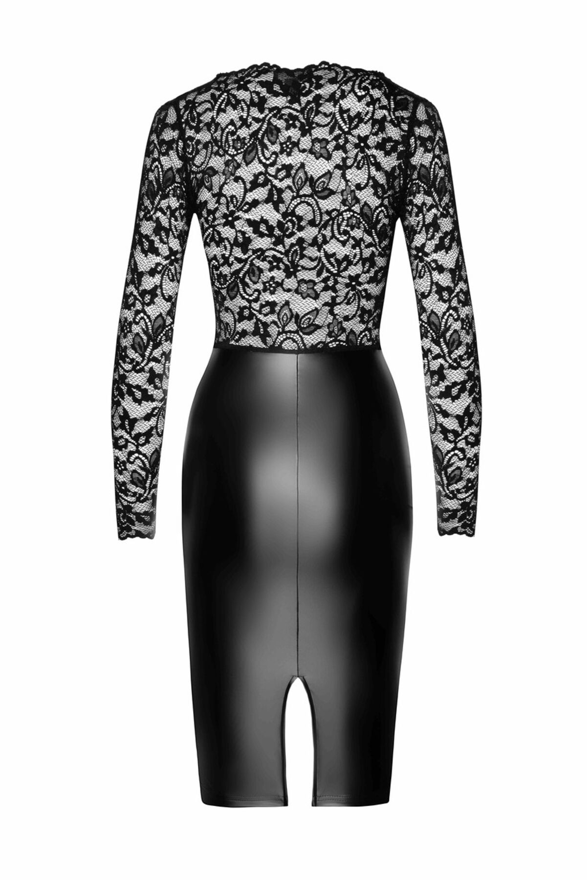 Сукня Noir Handmade F295 Euphoria, XL, black, мереживо, глибоке декольте, спідниця міді під латекс - Зображення 5