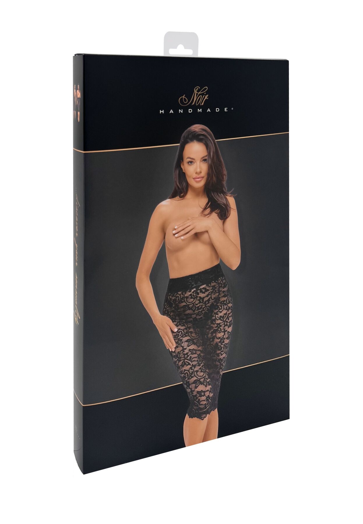Спідниця Noir Handmade F302 Ambivalence, XL, black, мереживо, довжина за коліна, шнурівка ззаду - Зображення 8
