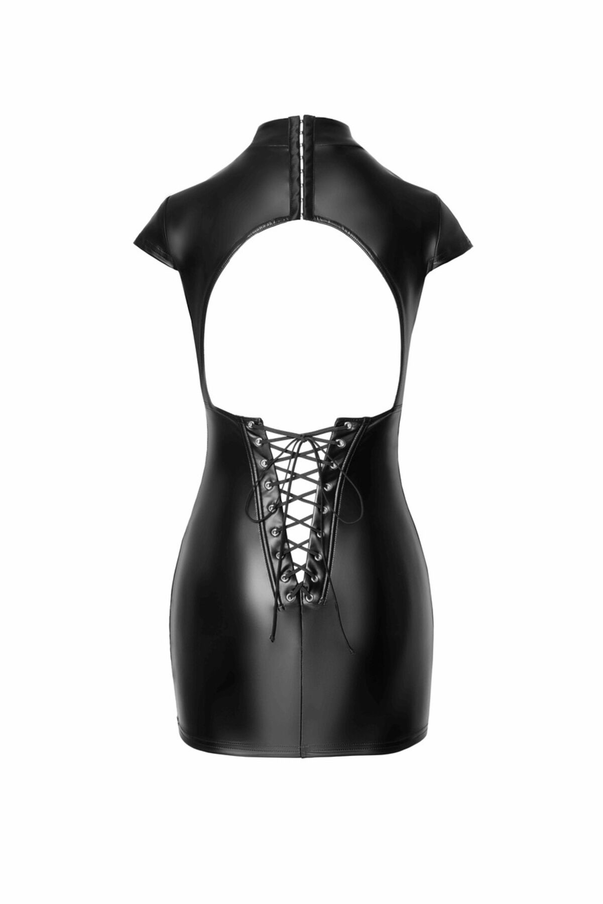 Сукня Noir Handmade F309 Fantasy, L, black, міні, під латекс, короткий рукав, шнурівка ззаду - Зображення 5