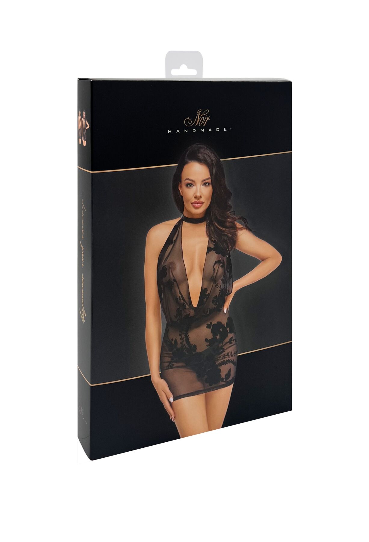 Сукня Noir Handmade F313 Mythos, M, black, прозора, міні, відкрита спина, декор зі стразів - Зображення 7