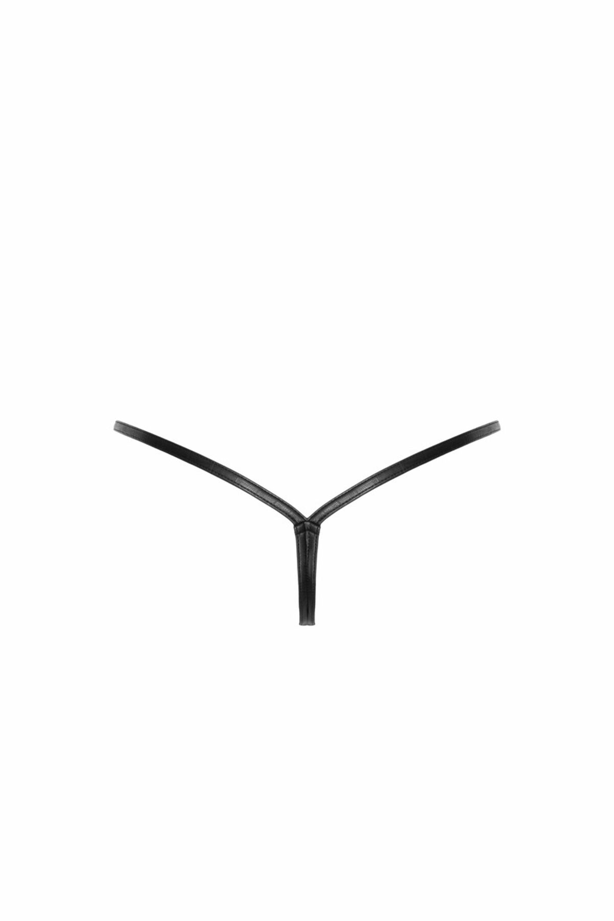 Трусики-стрінги Noir Handmade P012 Wild, S, під латекс, крокодиловий принт, застібки з боків - Зображення 6