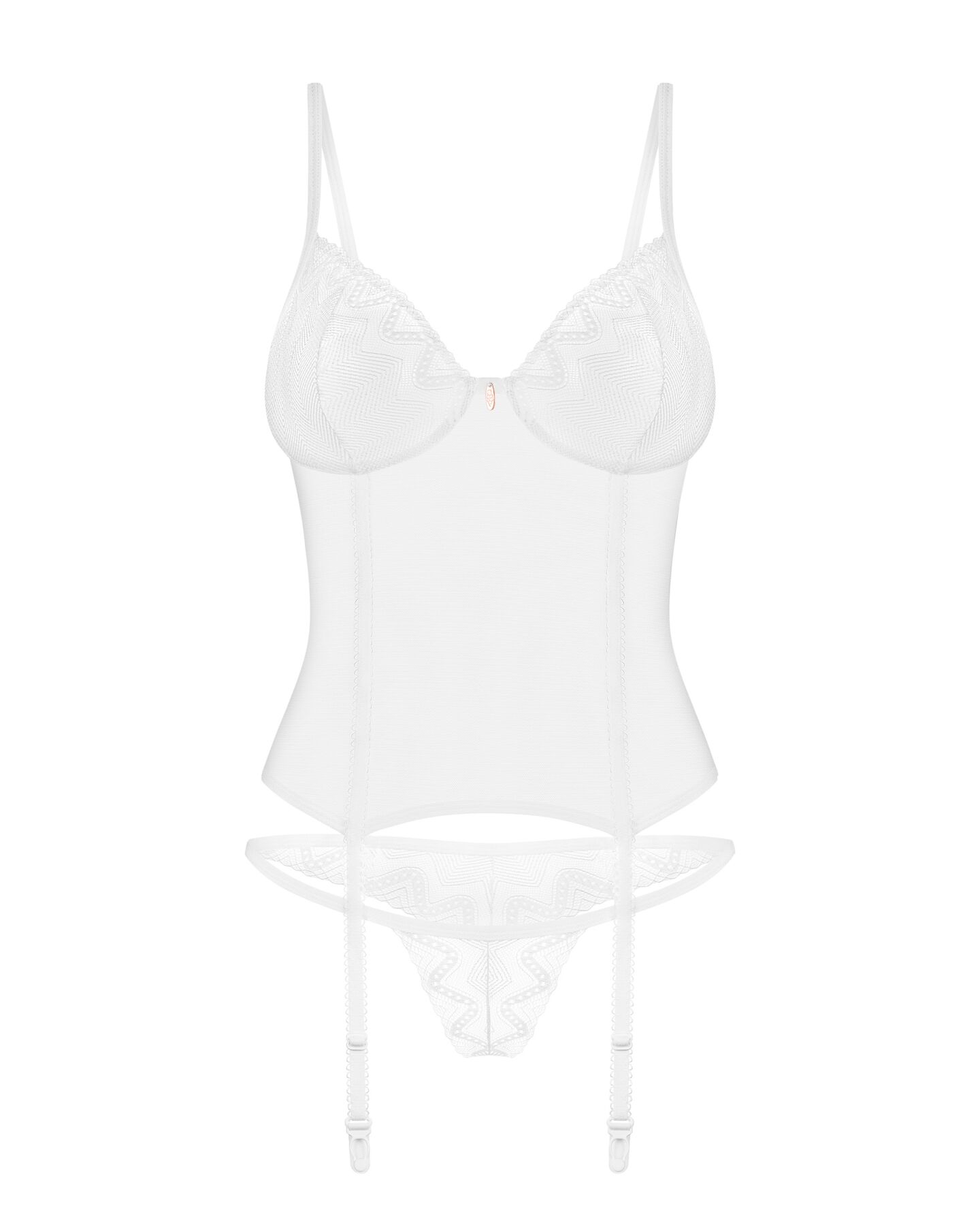 Корсет Obsessive Alissium corset & thong, M/L, гнучкі кісточки, відкрита спина, стрінги в комплекті - Зображення 6