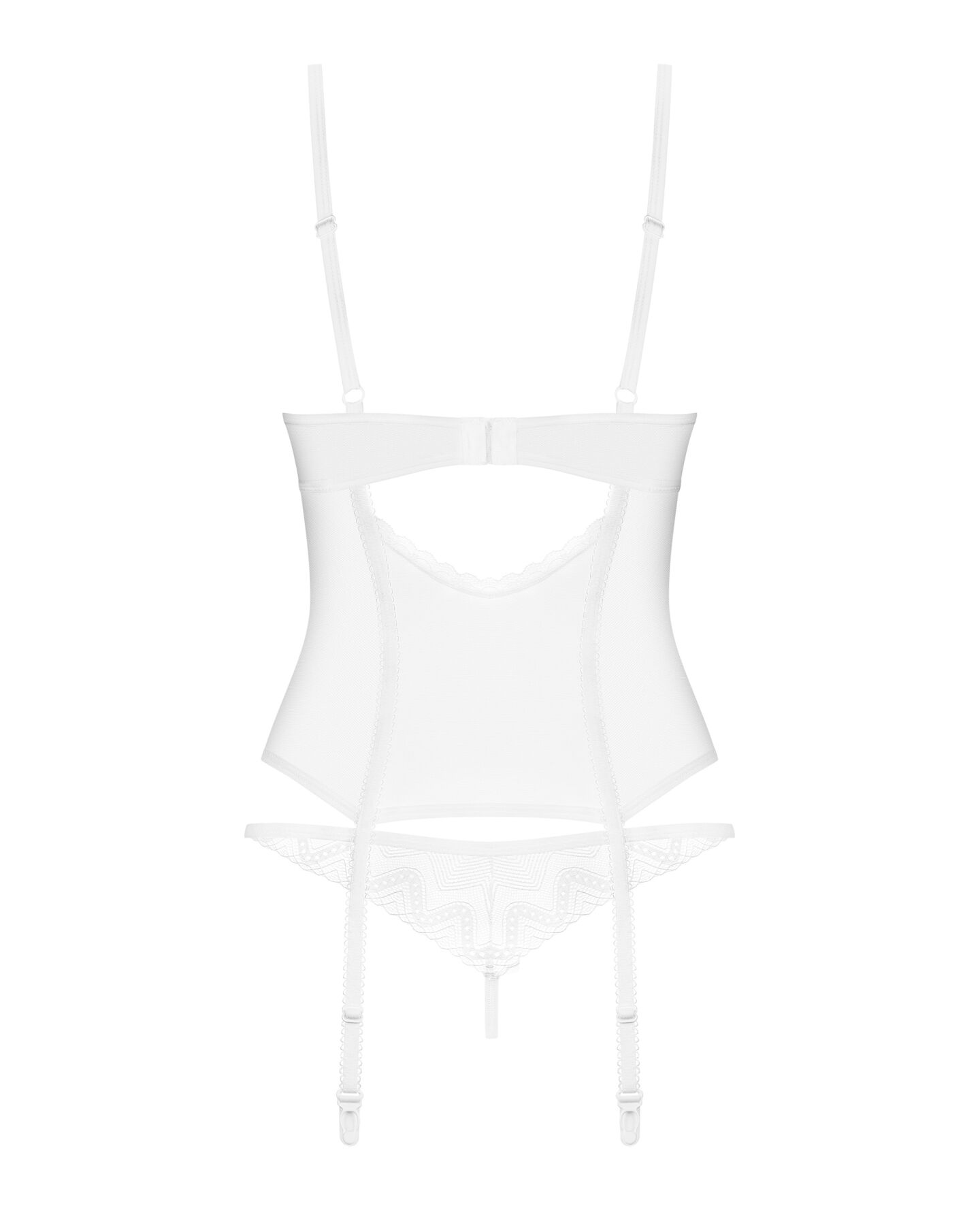 Корсет Obsessive Alissium corset & thong, M/L, гнучкі кісточки, відкрита спина, стрінги в комплекті - Зображення 7