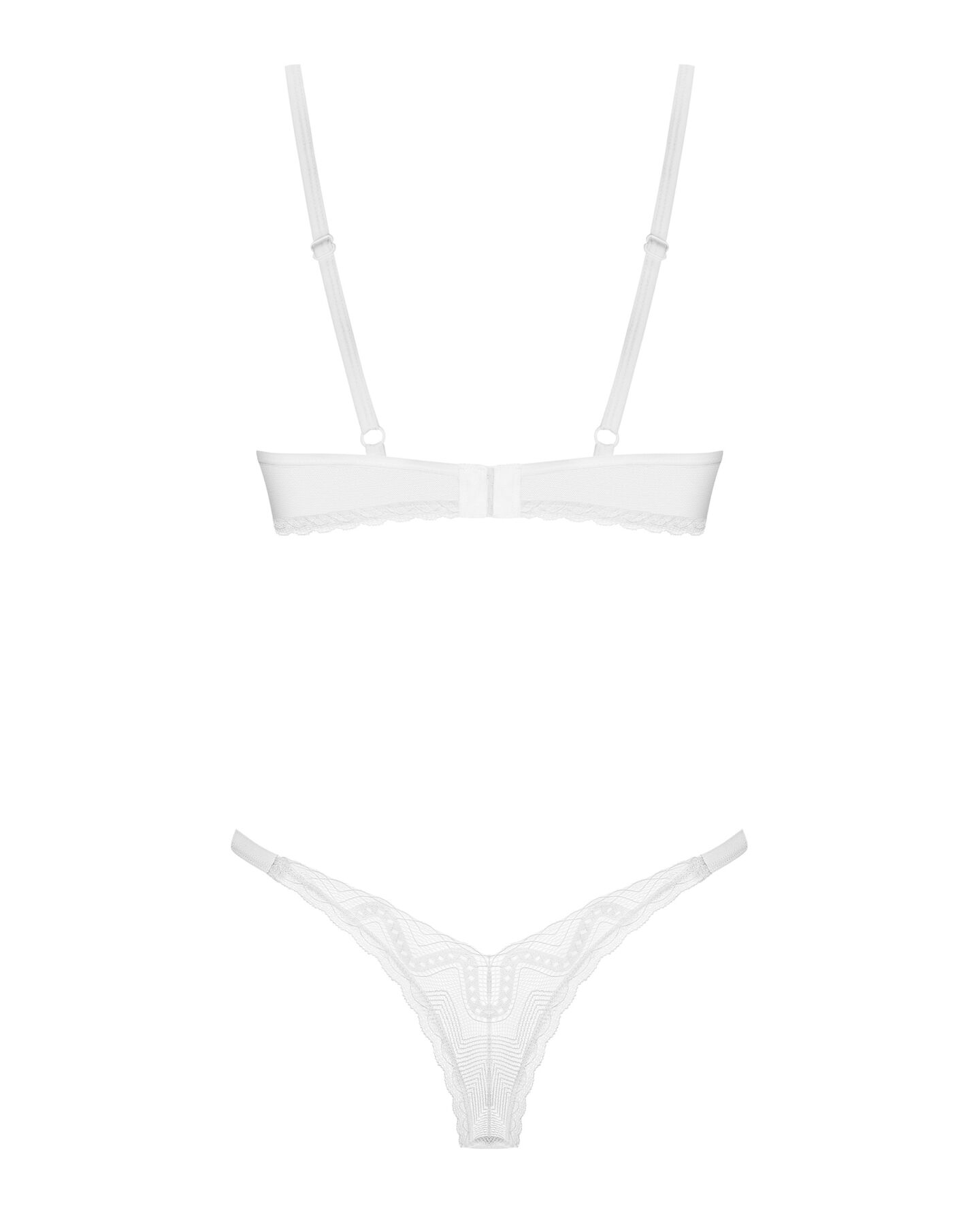 Комплект Obsessive Alissium 2-pcs set, XS/S, мереживо, ліф з м’якою чашкою, трусики танга - Зображення 7