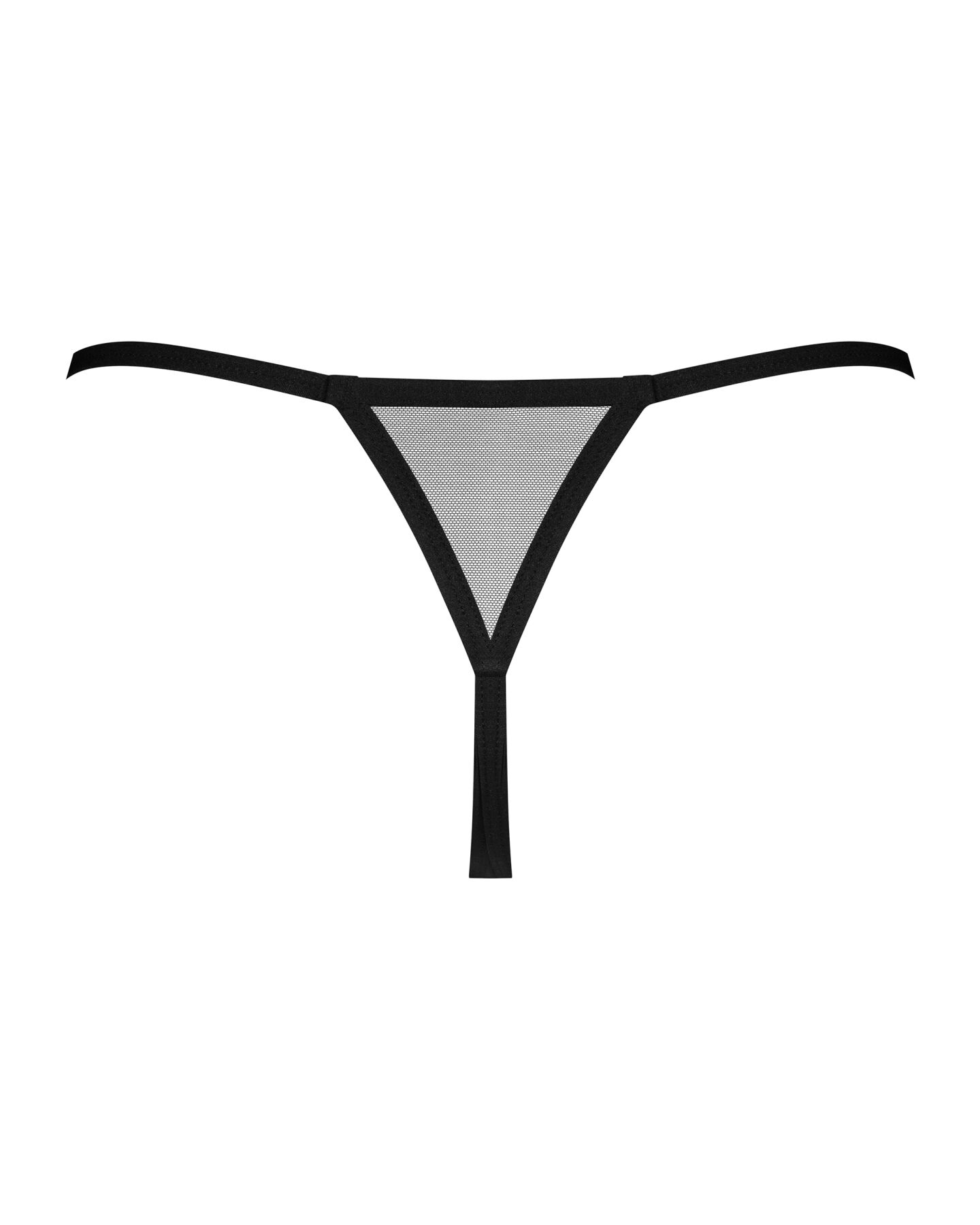 Трусики-стрінги Obsessive Novenes crotchless thong, XS/S, сітка, стрепи, прикраса зі стразами - Зображення 4