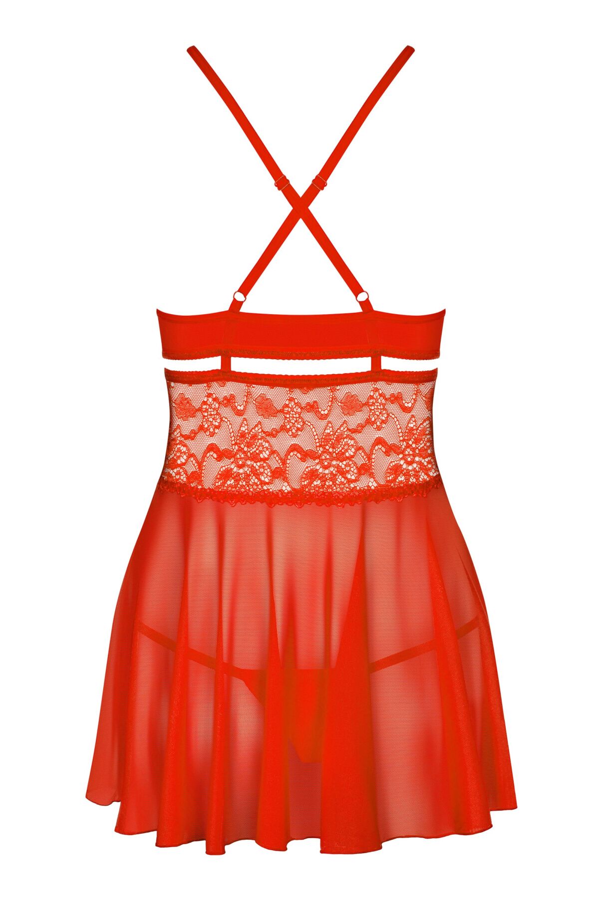 Бебі-дол Obsessive 838-BAB-3 babydoll & thong red 2XL/3XL - Зображення 4