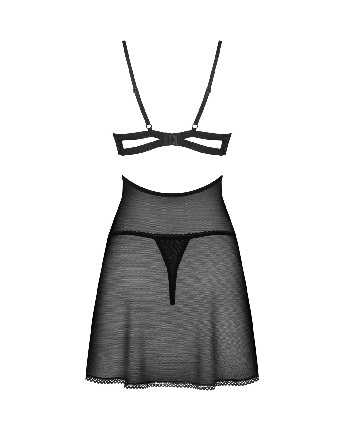 Бебі-дол Obsessive Nutris babydoll & thong XL/2XL - Зображення 4