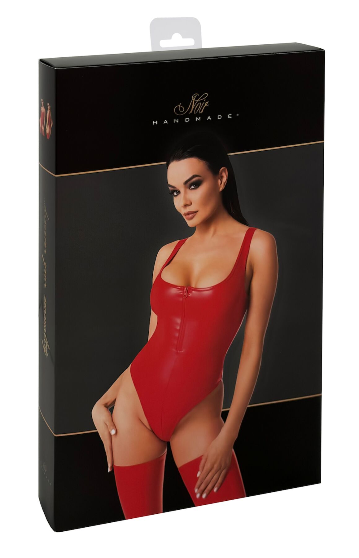 Боді Noir Handmade F352 Red powerwetlook body - 3XL - Зображення 8