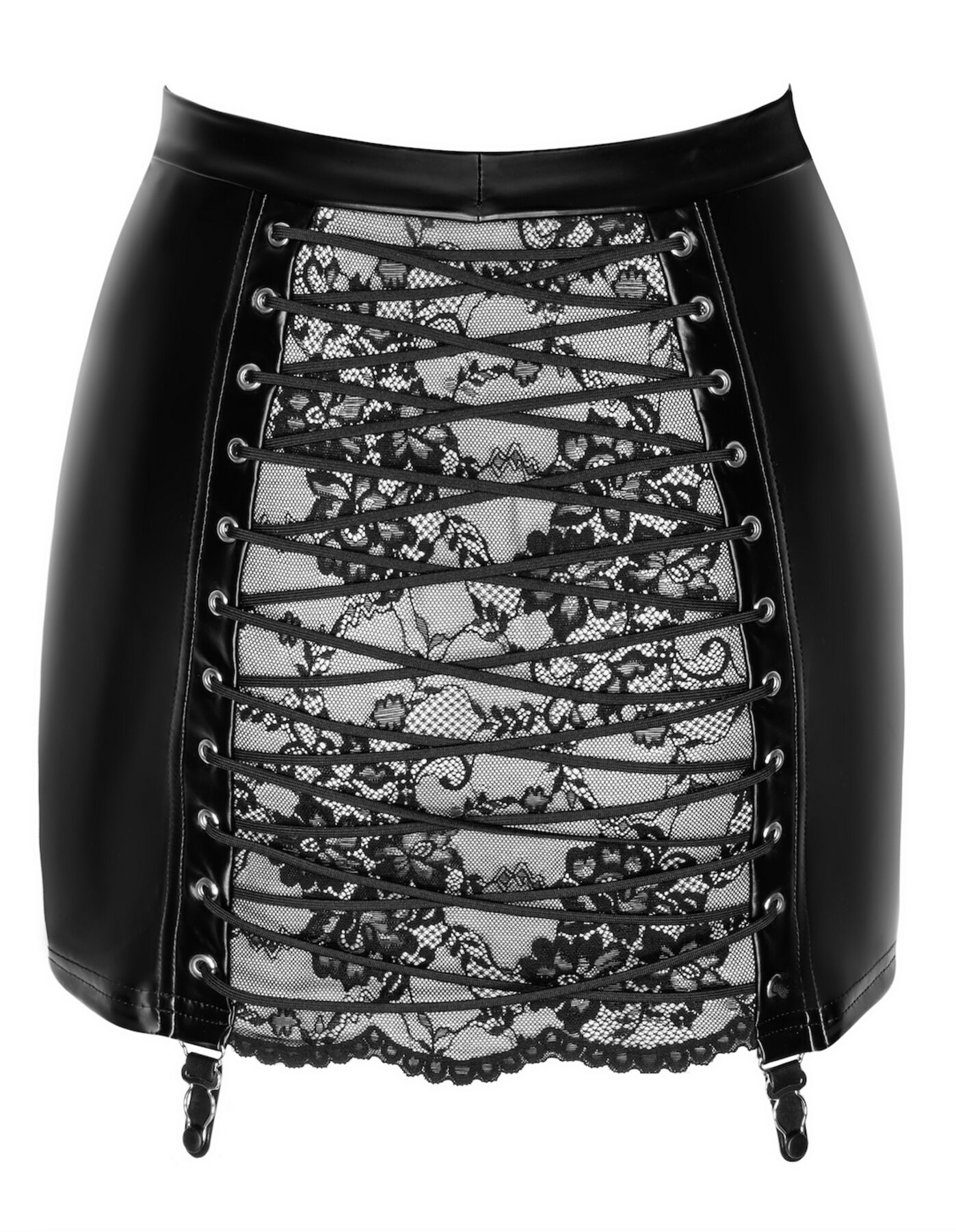 Спідниця Noir Handmade F341 Powerwetlook and lace skirt - M - Зображення 8